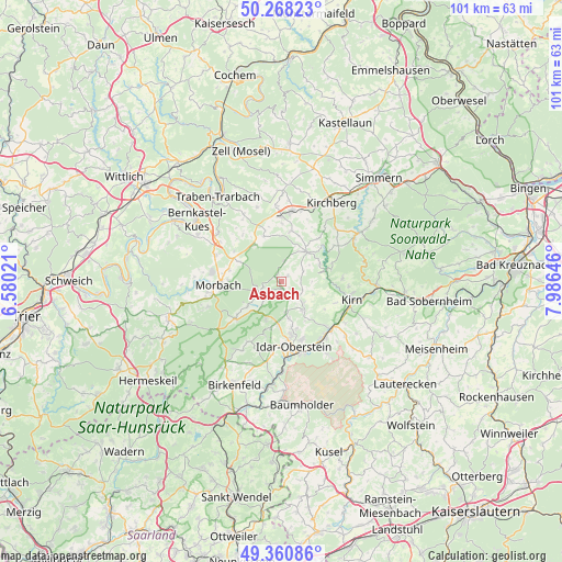 Asbach on map