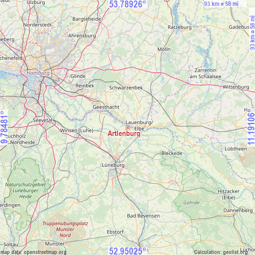 Artlenburg on map