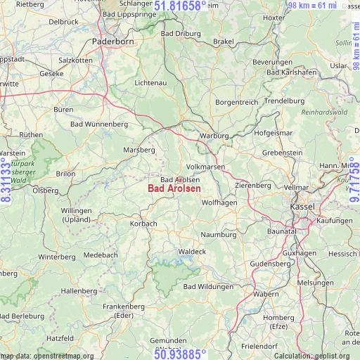 Bad Arolsen on map