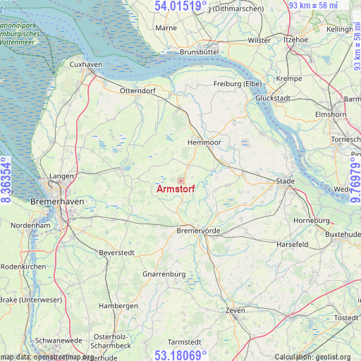 Armstorf on map