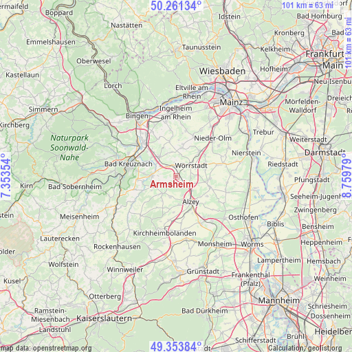 Armsheim on map
