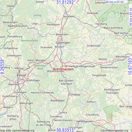 Arenshausen on map