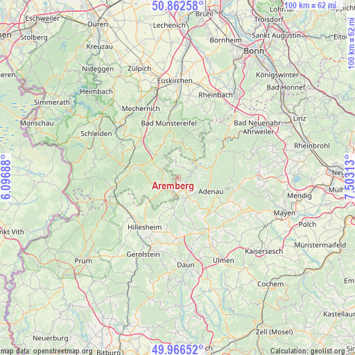 Aremberg on map