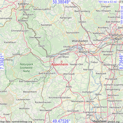 Appenheim on map
