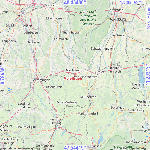 Apfeltrach on map