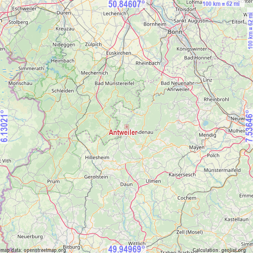 Antweiler on map