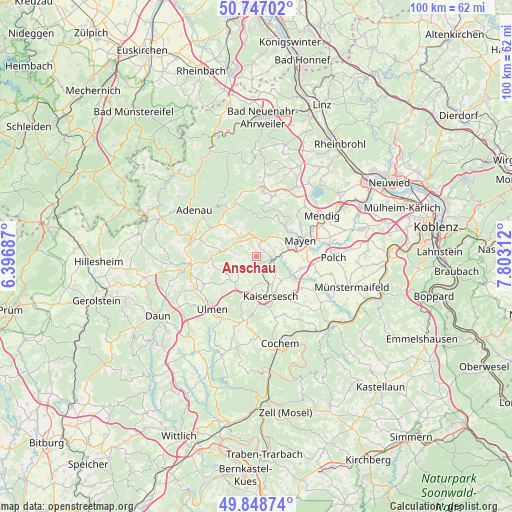 Anschau on map