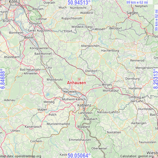 Anhausen on map