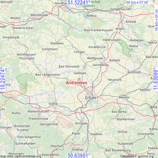 Andisleben on map