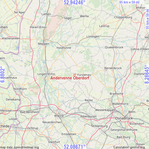 Andervenne Oberdorf on map