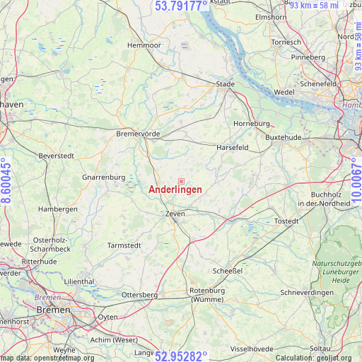 Anderlingen on map