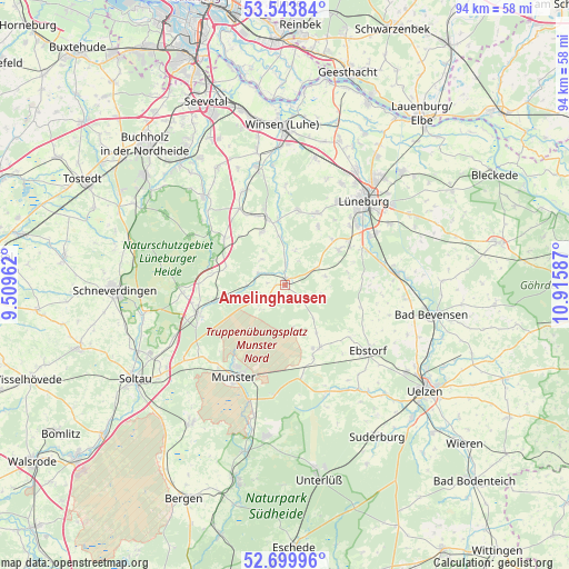 Amelinghausen on map