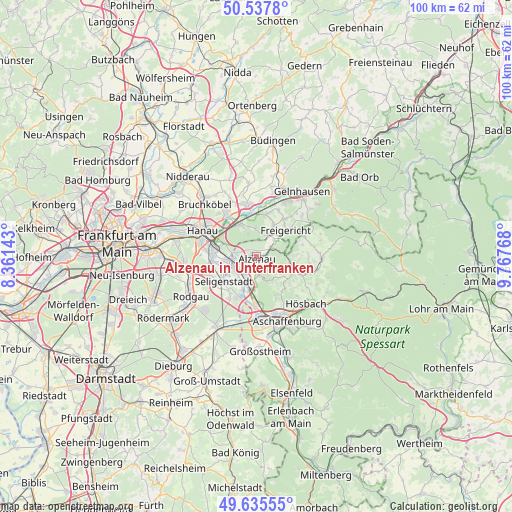 Alzenau in Unterfranken on map