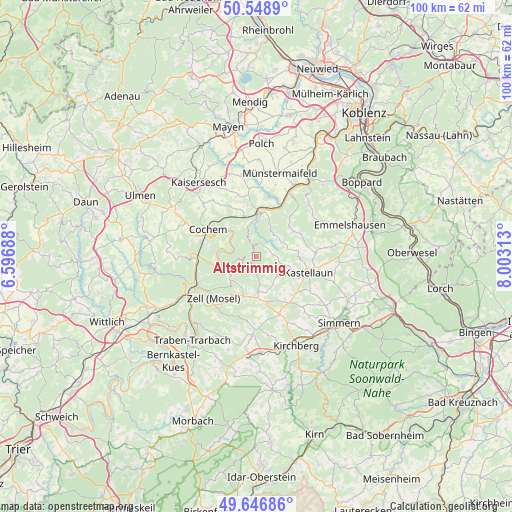 Altstrimmig on map