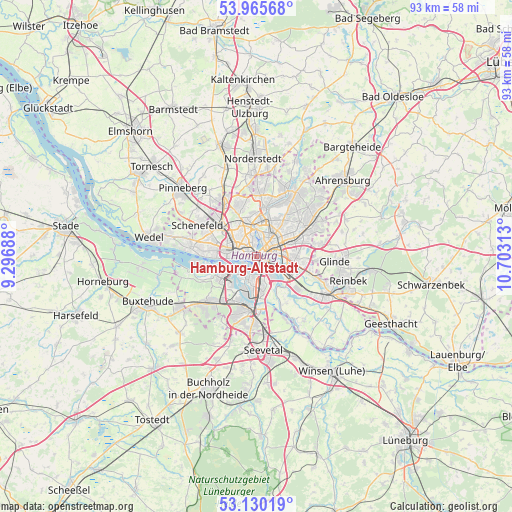 Hamburg-Altstadt on map