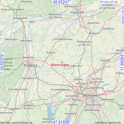 Altomünster on map