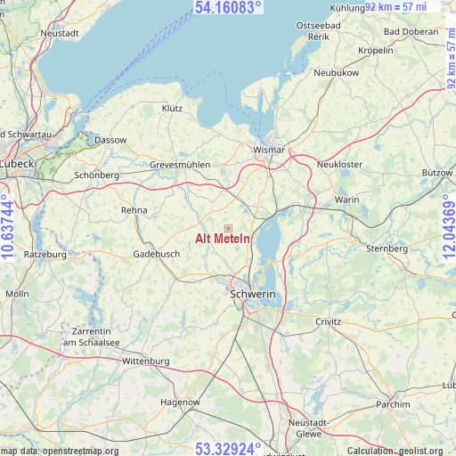 Alt Meteln on map