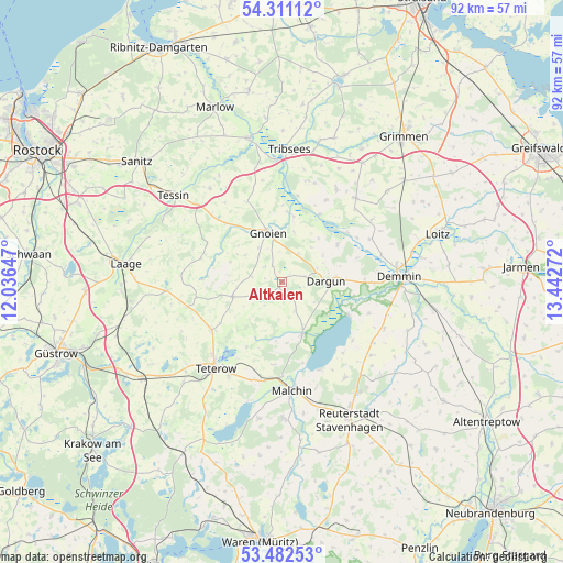 Altkalen on map