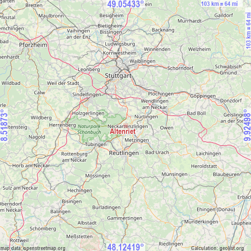 Altenriet on map