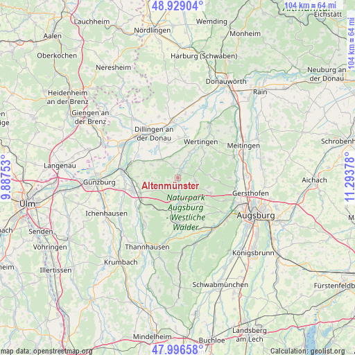 Altenmünster on map