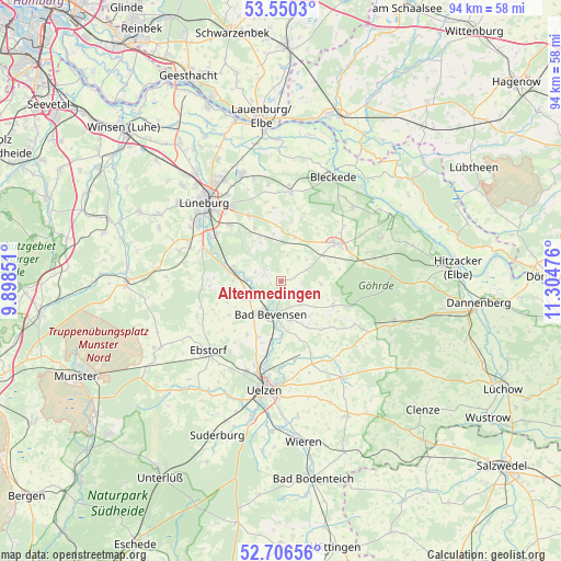 Altenmedingen on map