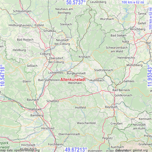 Altenkunstadt on map