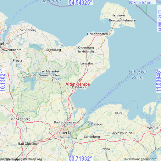 Altenkrempe on map