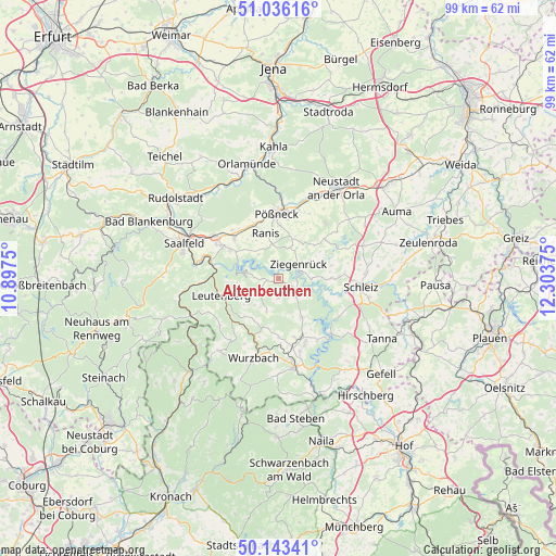 Altenbeuthen on map