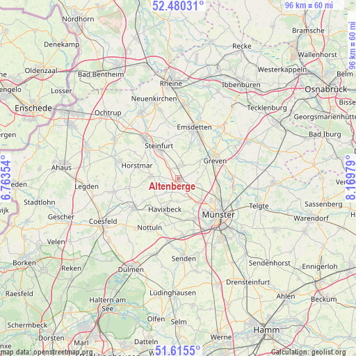 Altenberge on map