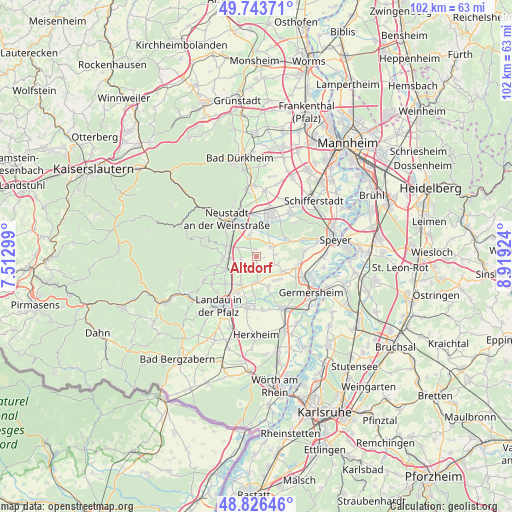 Altdorf on map
