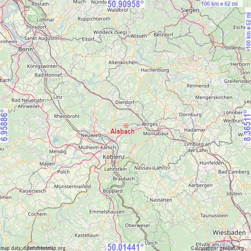 Alsbach on map
