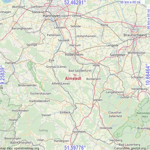 Almstedt on map