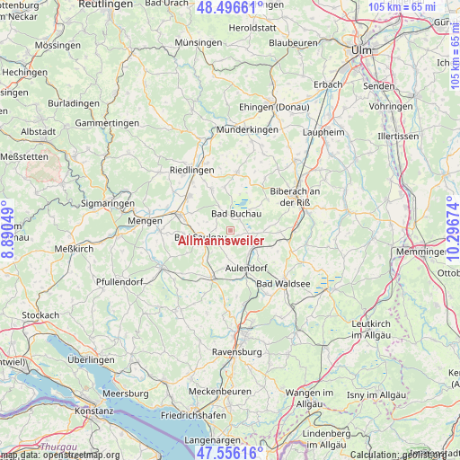 Allmannsweiler on map