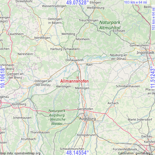 Allmannshofen on map