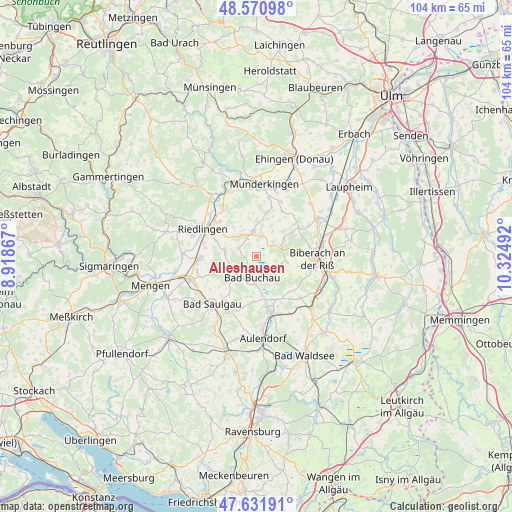 Alleshausen on map