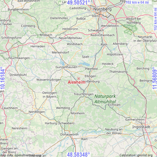 Alesheim on map