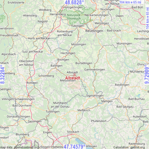 Albstadt on map
