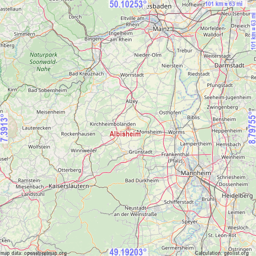 Albisheim on map