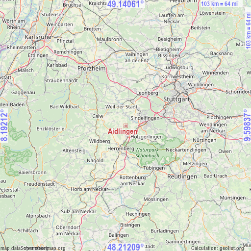 Aidlingen on map