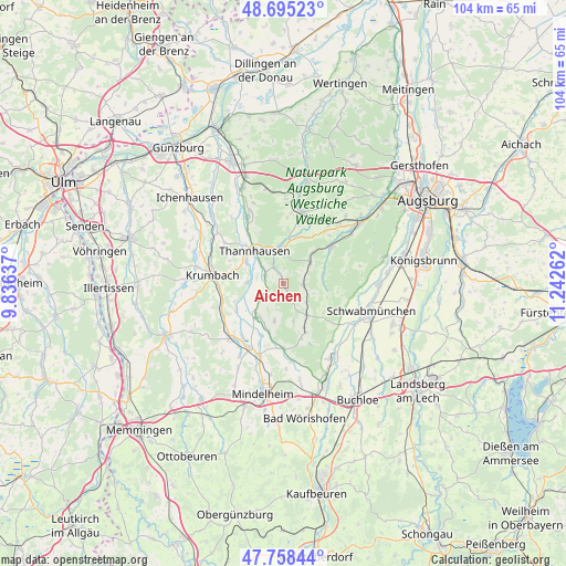 Aichen on map