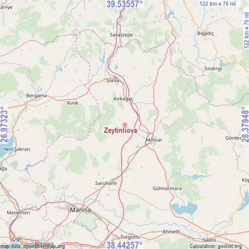 Zeytinliova on map