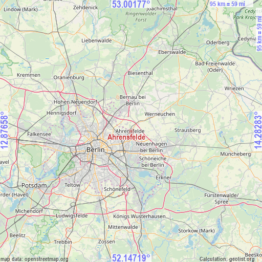 Ahrensfelde on map