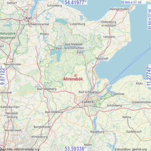 Ahrensbök on map