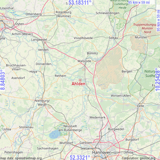 Ahlden on map