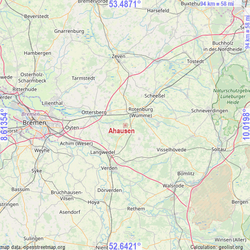 Ahausen on map