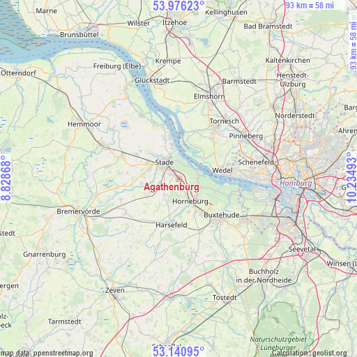 Agathenburg on map
