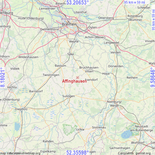 Affinghausen on map