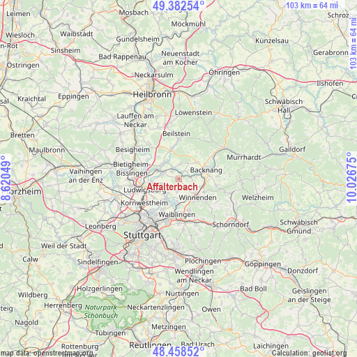 Affalterbach on map