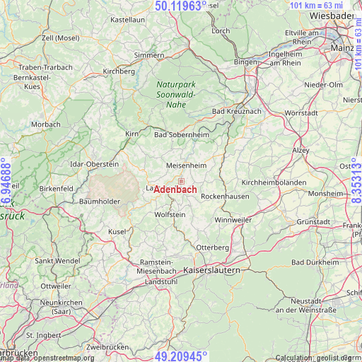 Adenbach on map