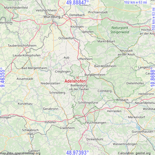 Adelshofen on map